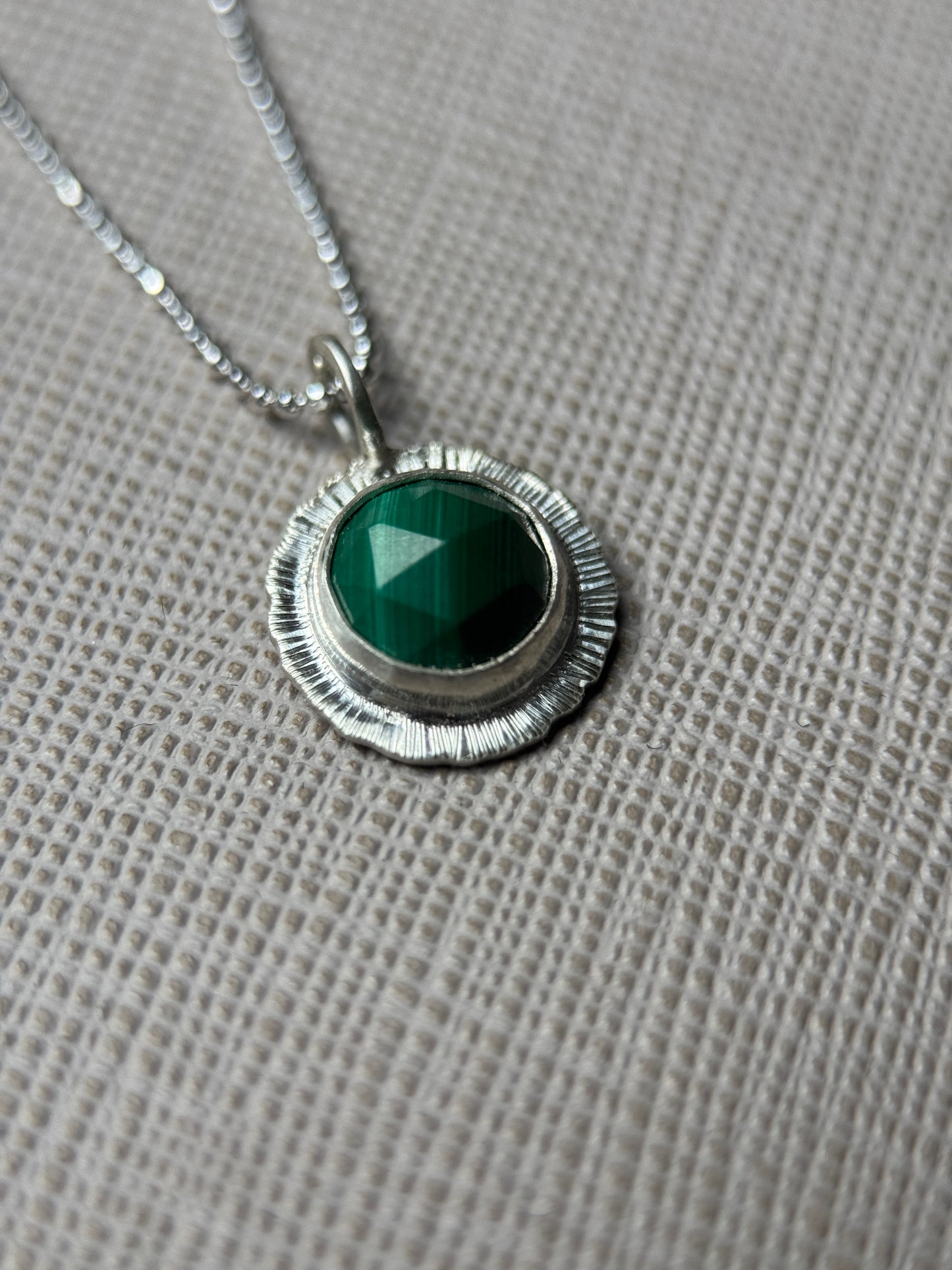 Rose cut Malachite pendant
