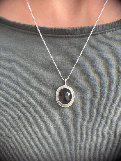 Rose cut Smoky Quartz pendant