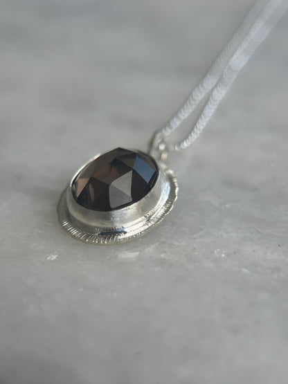 Rose cut Smoky Quartz pendant
