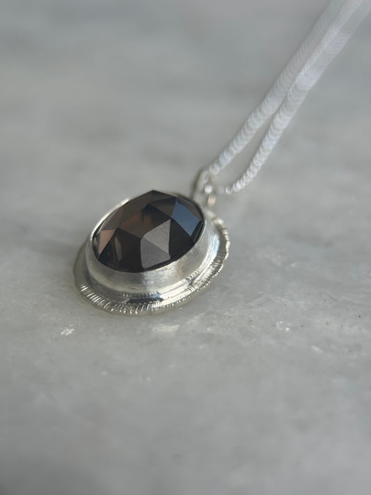 Rose cut Smoky Quartz pendant