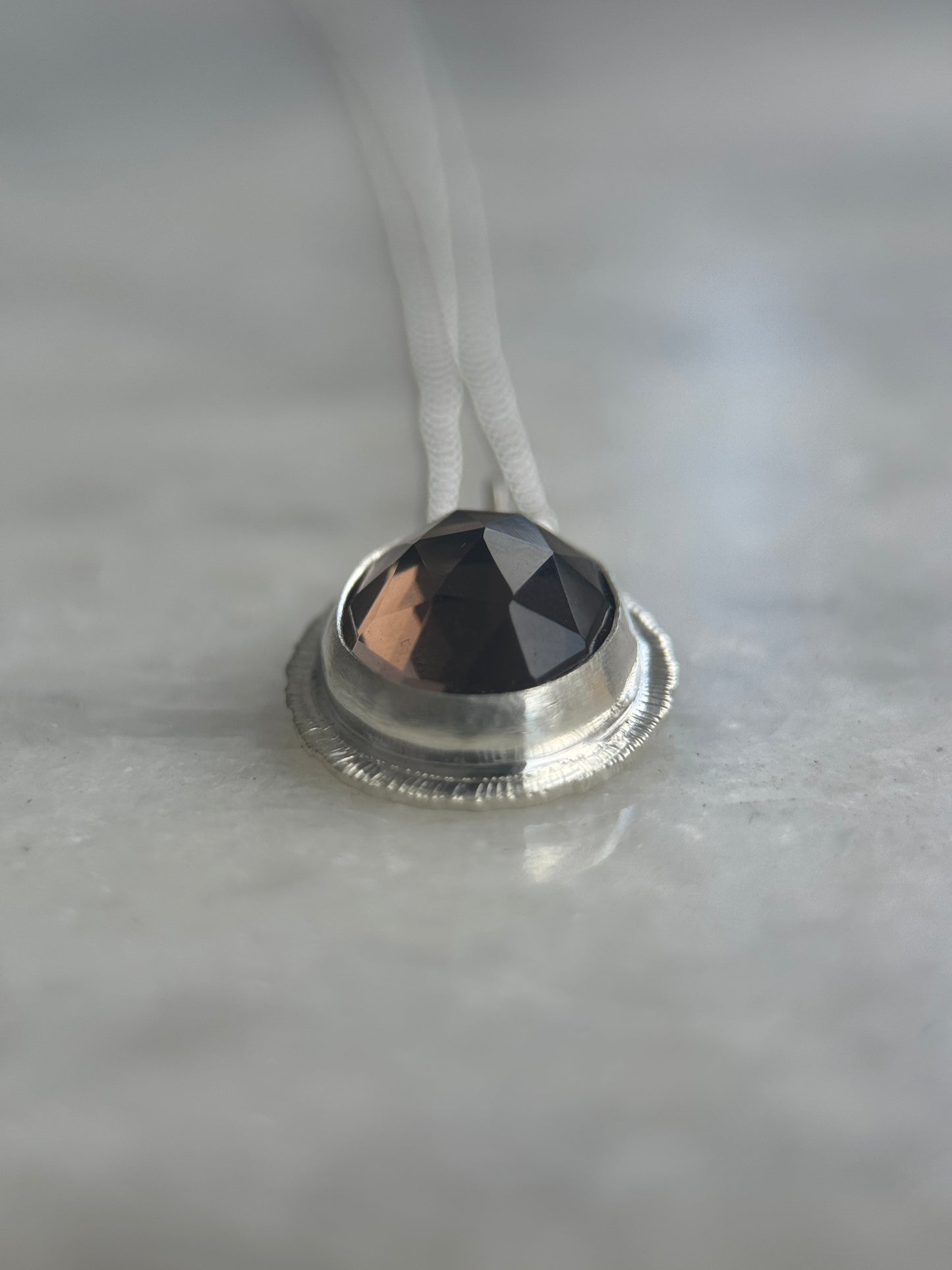 Rose cut Smoky Quartz pendant