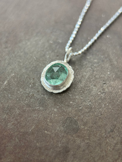 Rose cut Panjshir Emerald pendant