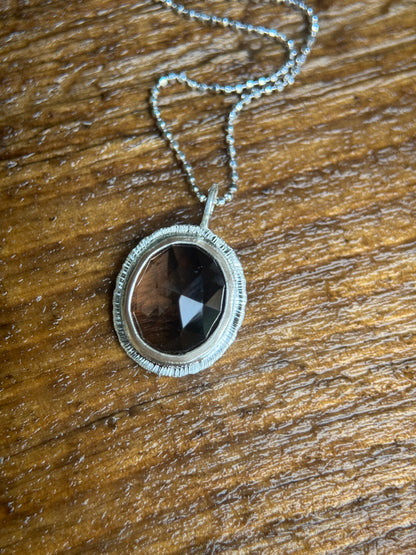 Rose cut Smoky Quartz pendant