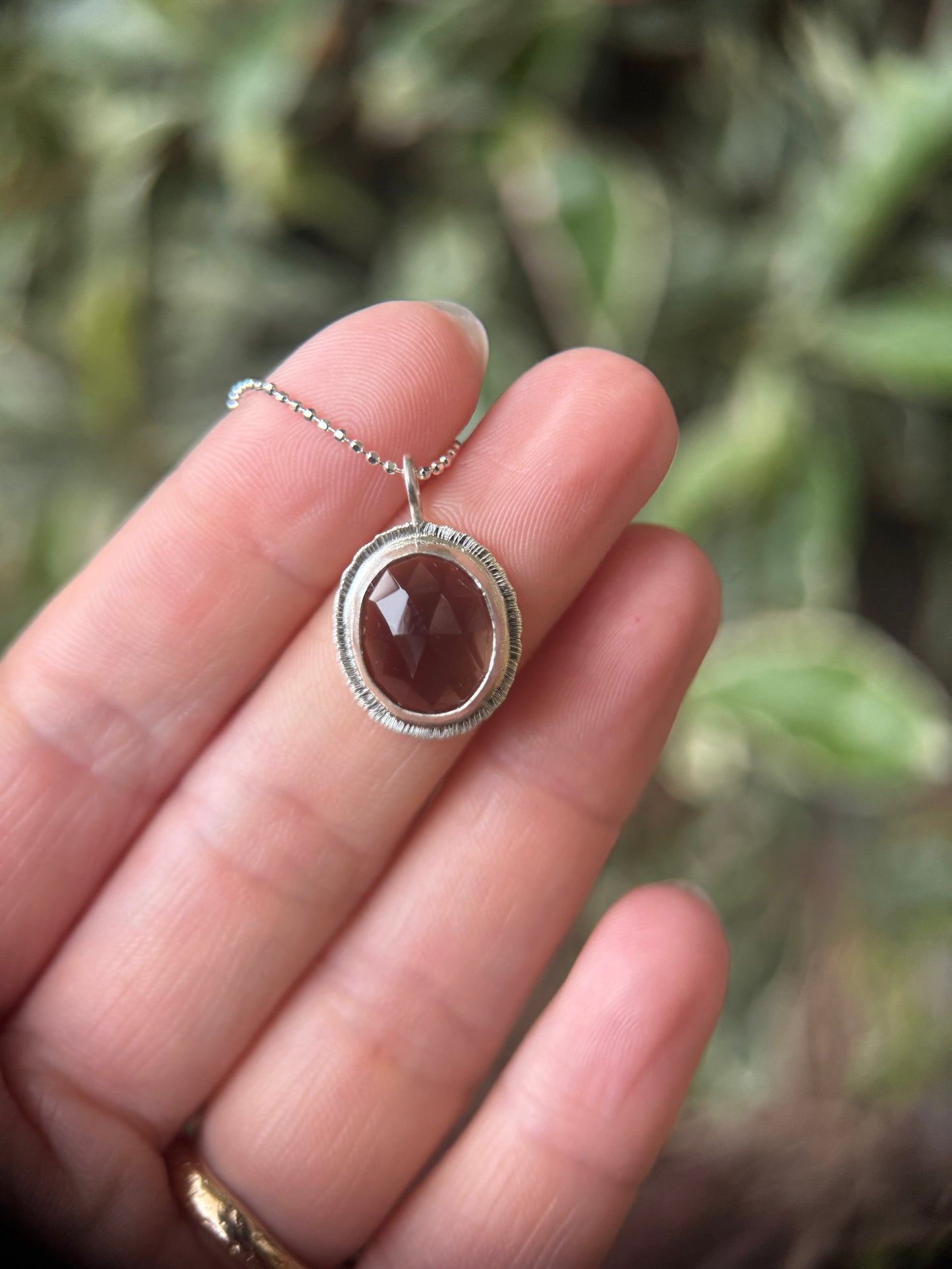 Rose cut Smoky Quartz pendant