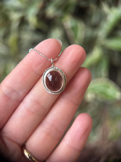 Rose cut Smoky Quartz pendant