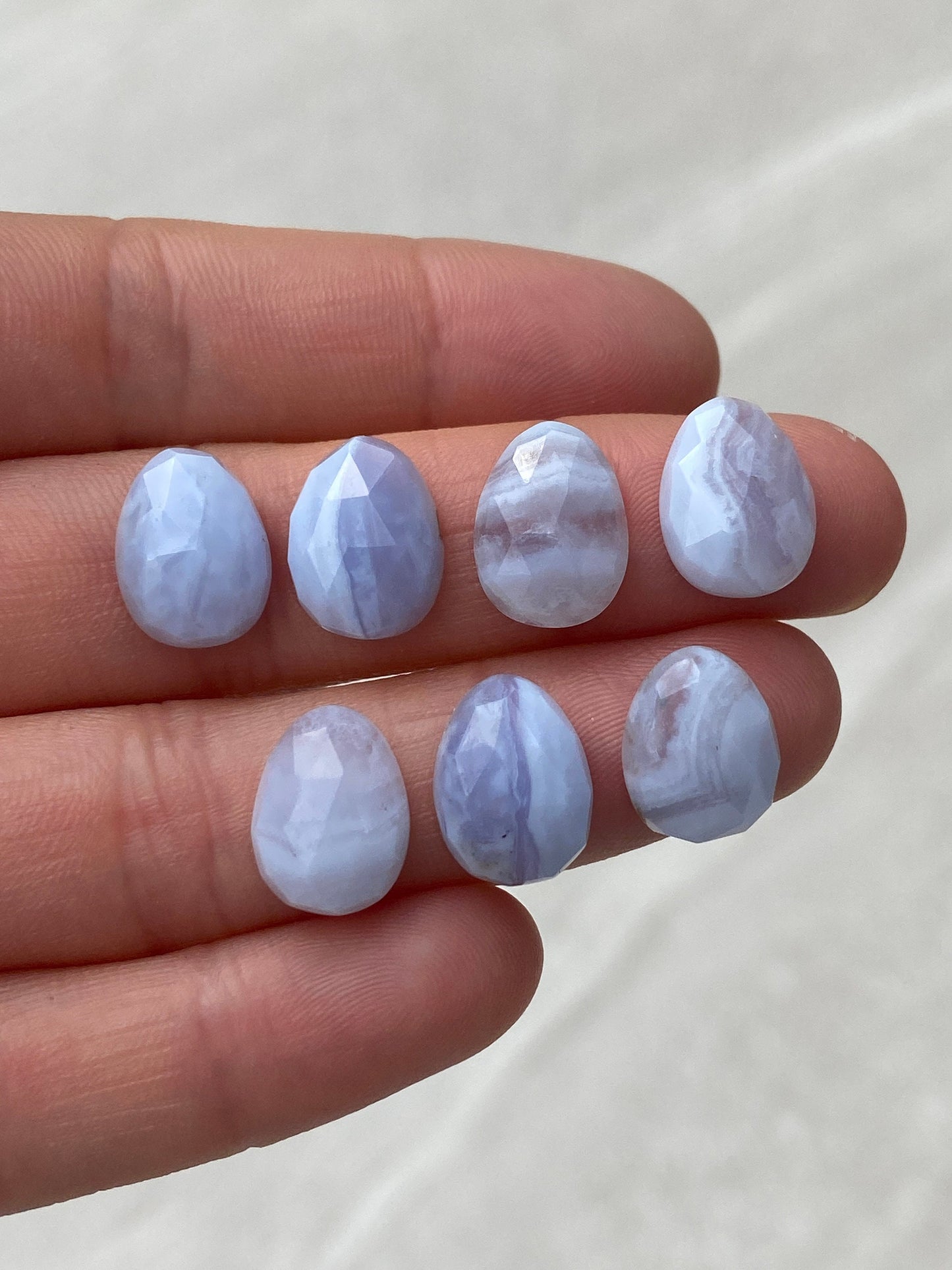 Made to order, rose cut Blue Lace Agate ring, choose your size, natural gemstone, recycled silver, boho style, unique bridesmaid jewellery