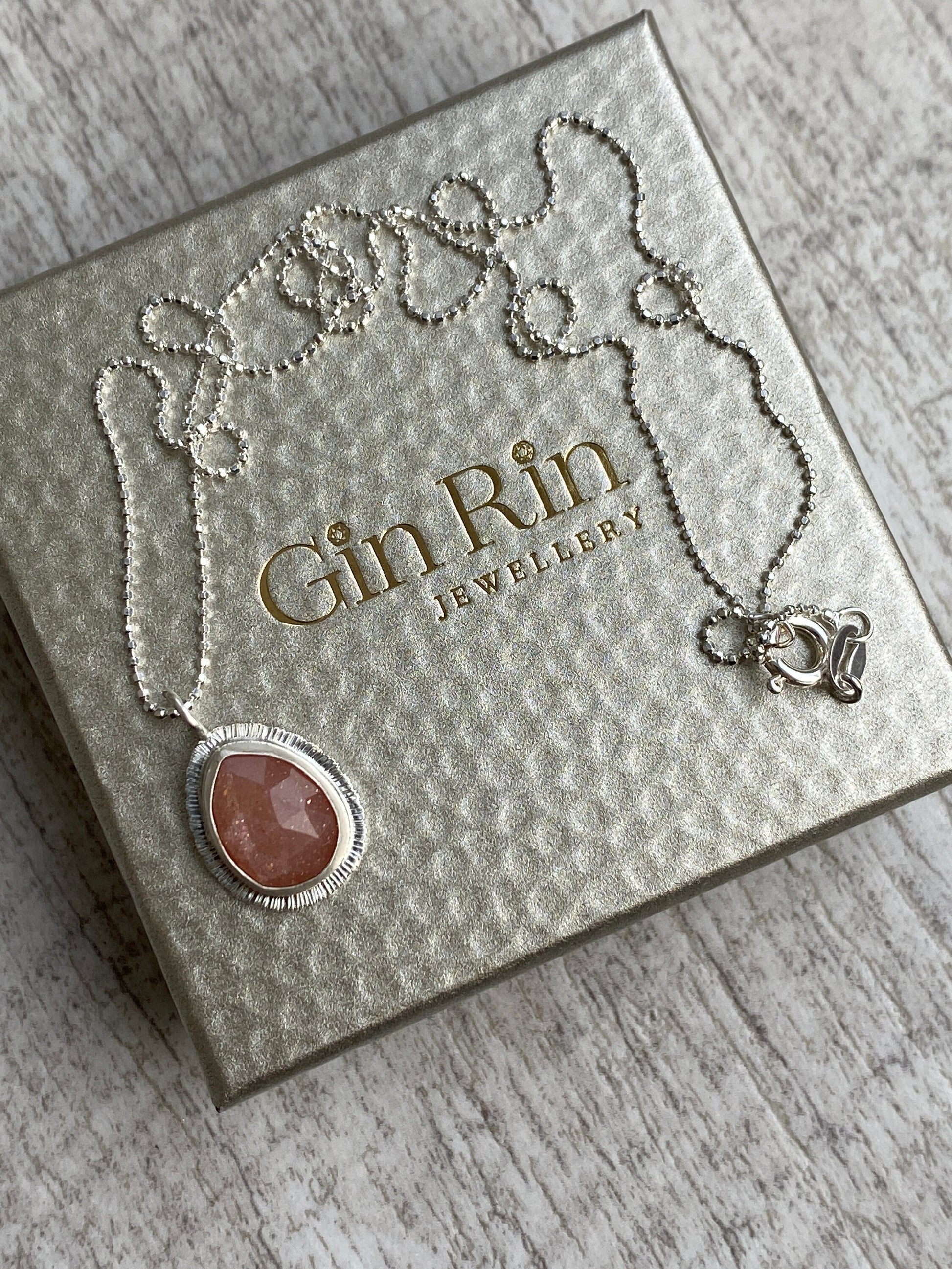 Rose cut Peach Moonstone pendant, natural gemstone necklace, June birthstone necklace, one of a kind boho necklace, moon energy necklace