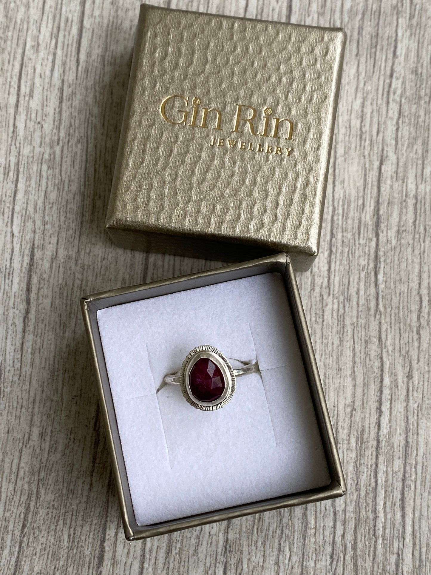 Rose cut Ruby ring, natural precious gemstone, bezel set, open back, sterling silver, July birthstone, 40th wedding anniversary gift