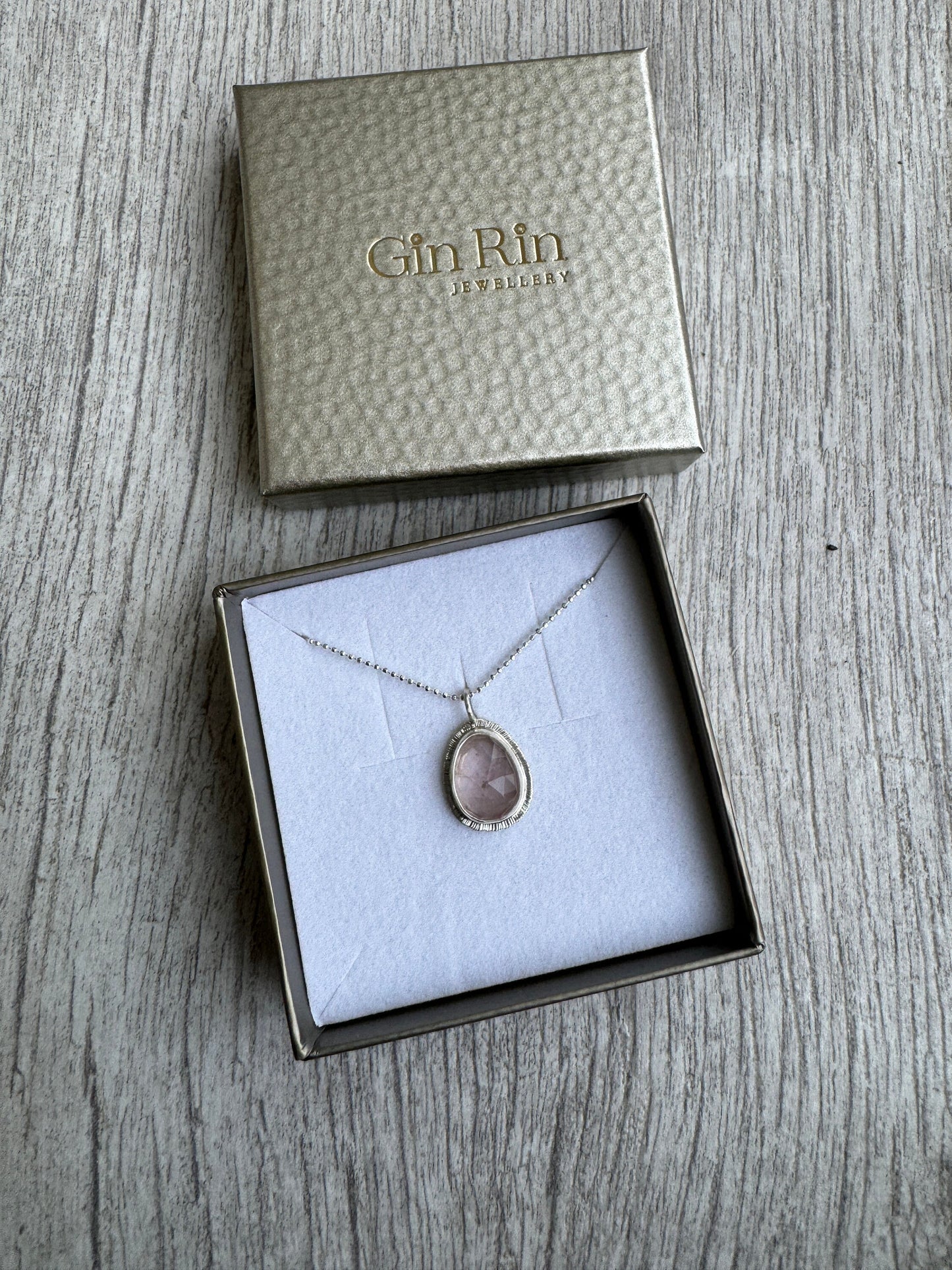 Rose cut Rose Quartz pendant, bezel set, open back, natural gemstone necklace, stone of universal love, recycled silver, gift for loved one