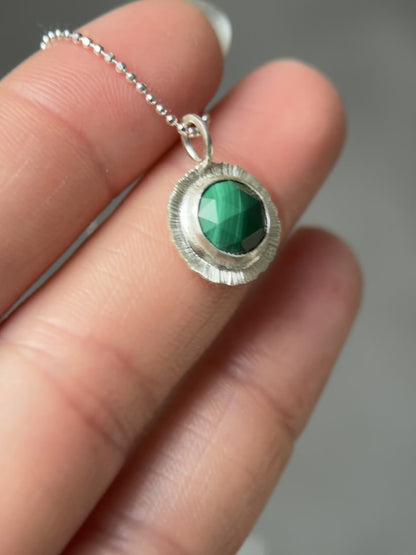 Rose cut Malachite pendant