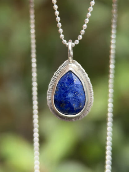 Rose cut Teardrop Lapis Lazuli pendant