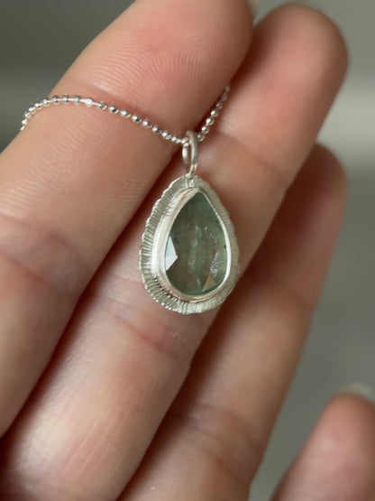 Rose cut Green Kyanite pendant
