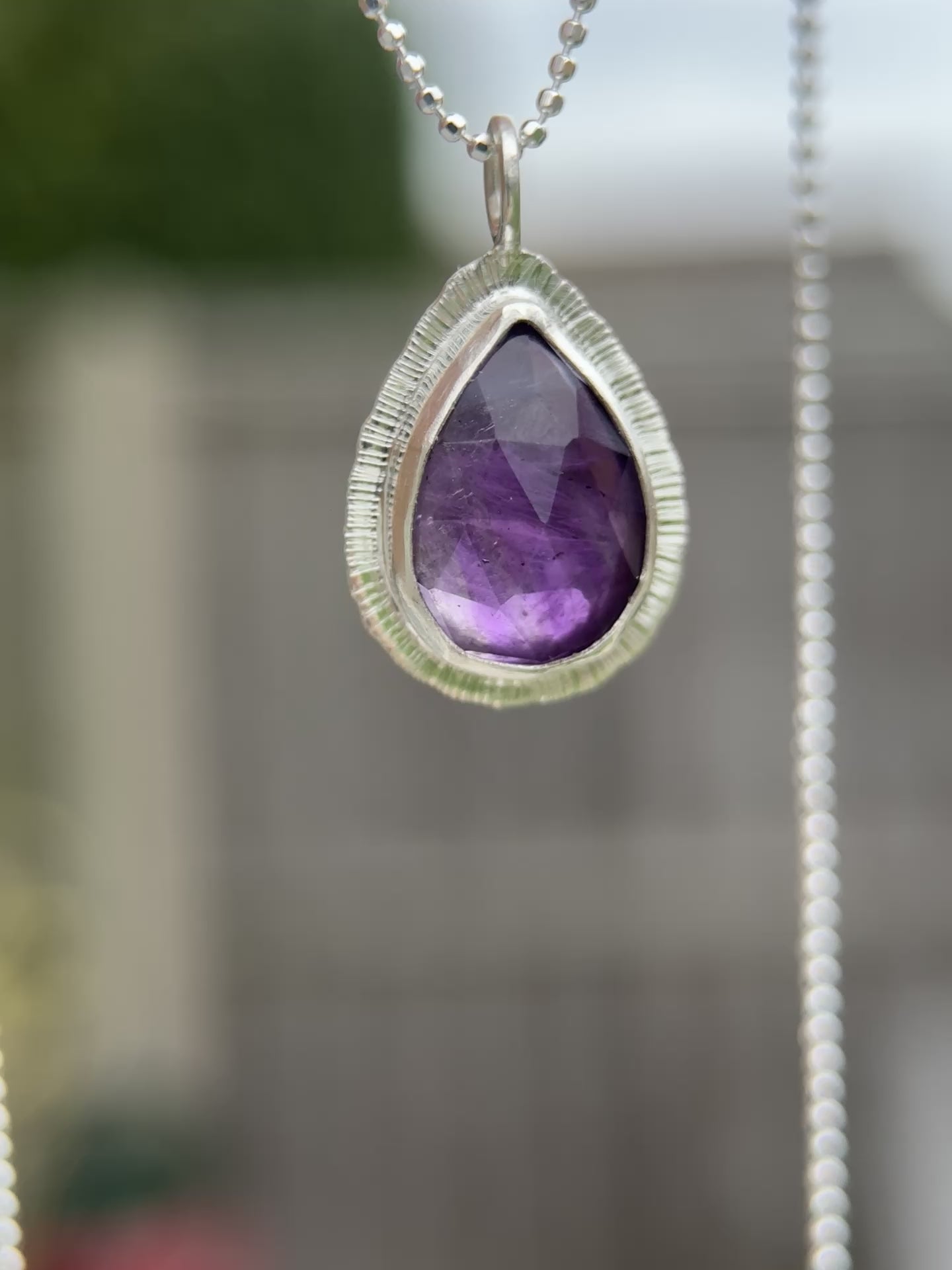 Rose cut Amethyst pendant