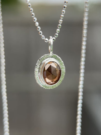 Rose cut natural Zircon pendant