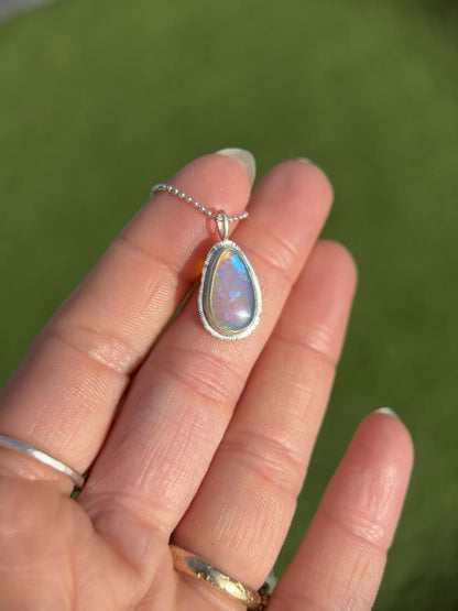 Australian Crystal Opal teardrop pendant