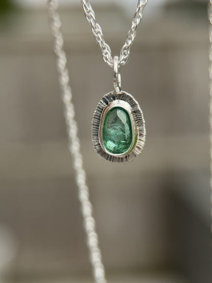 Rose cut Panjshir Emerald pendant