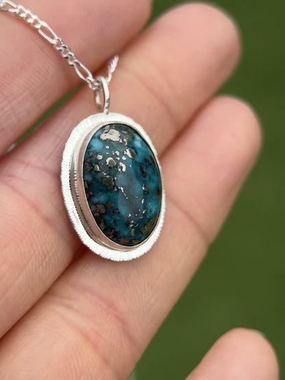 Turquoise pendant in sterling silver
