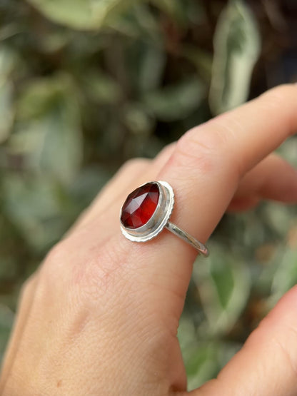 Rose cut Garnet ring
