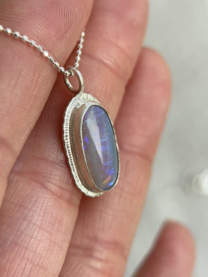 Australian Crystal Opal oval pendant