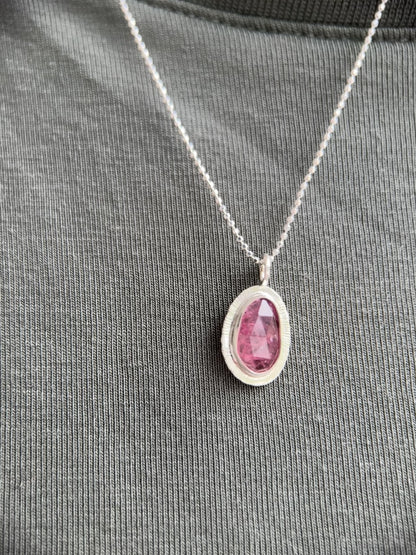 Rose cut hot pink Winza Sapphire pendant