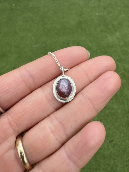 Rose cut silky Sapphire pendant