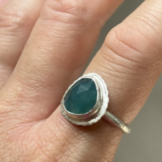 Rose cut Grandidierite ring