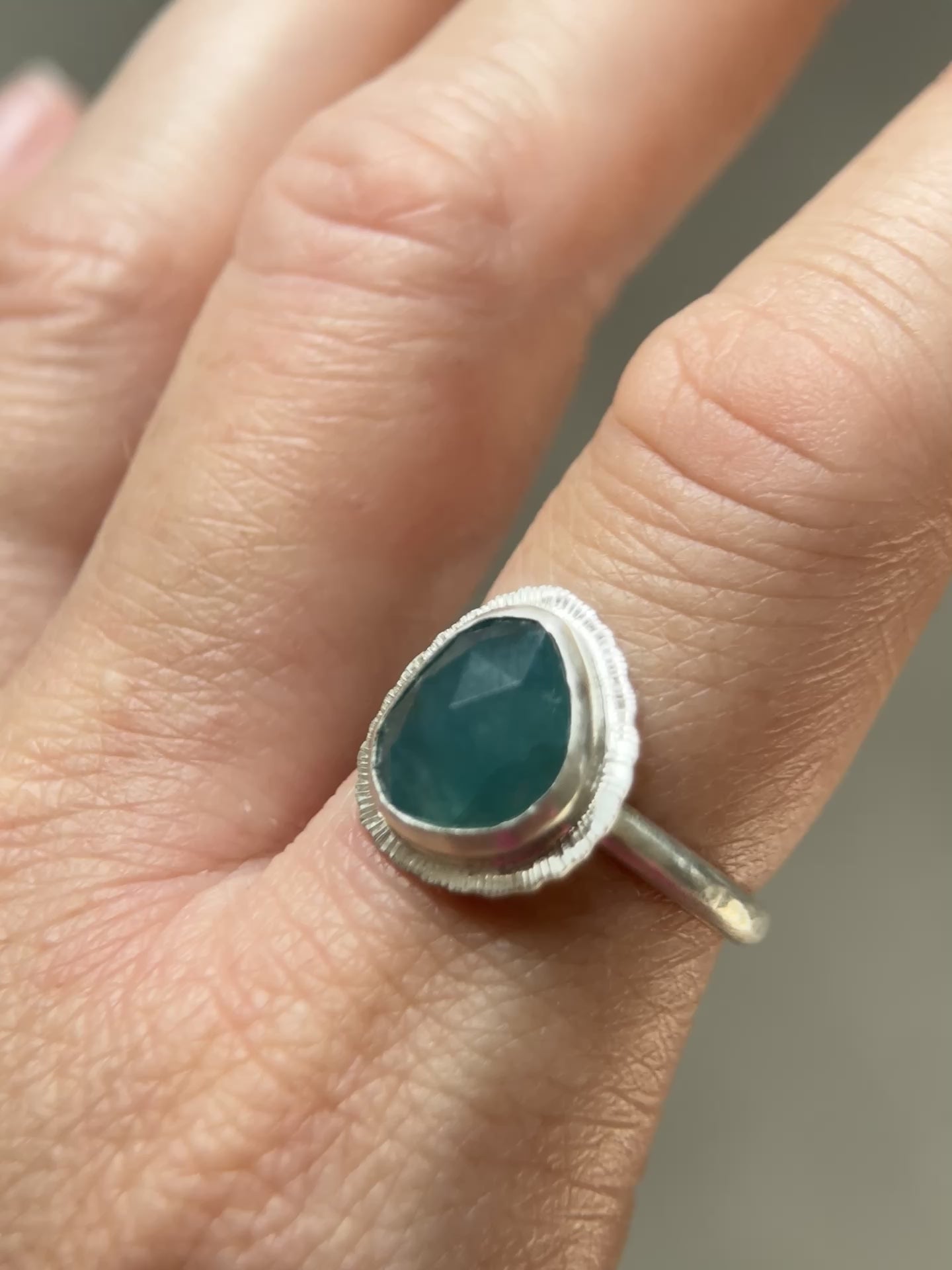 Rose cut Grandidierite ring