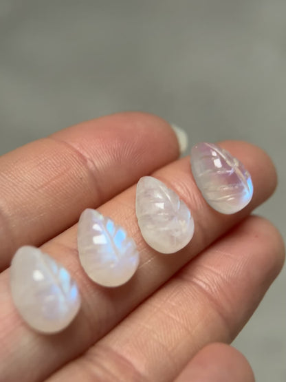 Made to order Rainbow Moonstone leaf ring