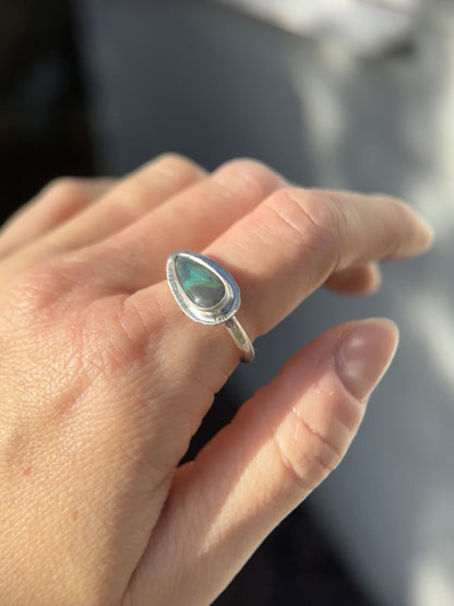 East to west Australian Opal ring