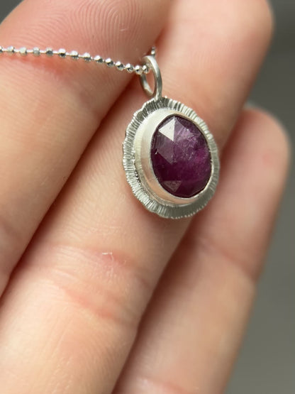 Rose cut Ruby pendant